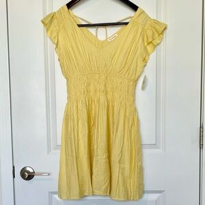 Blu Pepper Yellow V-Neck Summer Dress